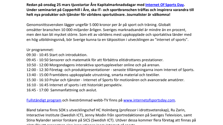 Pressinbjudan - Nationellt IT- och sportseminarium i Åre