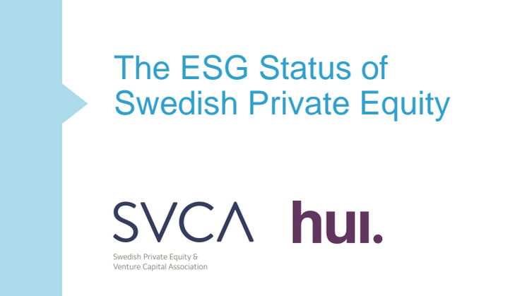 SVCA to launch first joint sustainability report for the Swedish private equity industry