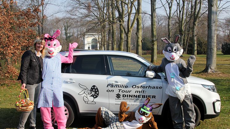 Osterhasen im Bärenherz: Autohaus Dinnebier überrascht Kinder im Hospiz