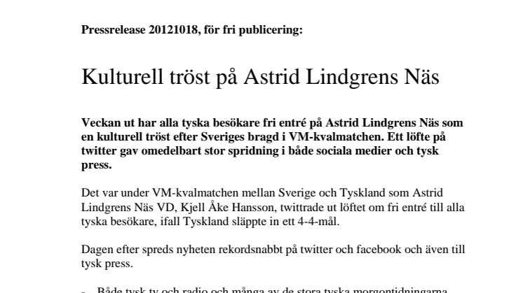 Kulturell tröst på Astrid Lindgrens Näs