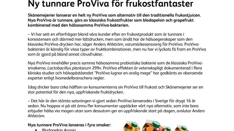 Ny tunnare ProViva för frukostfantaster 