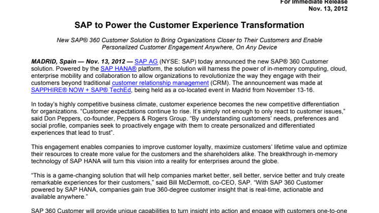 Företag kommer närmare kunder med nya SAP 360