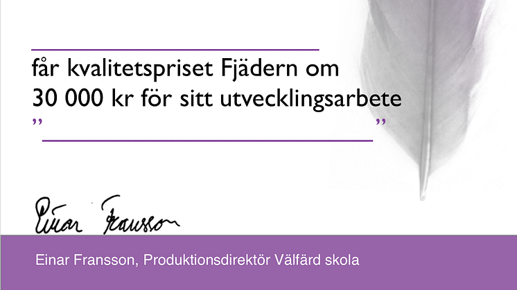 Fjädern-diplomet som väntar pristagarna