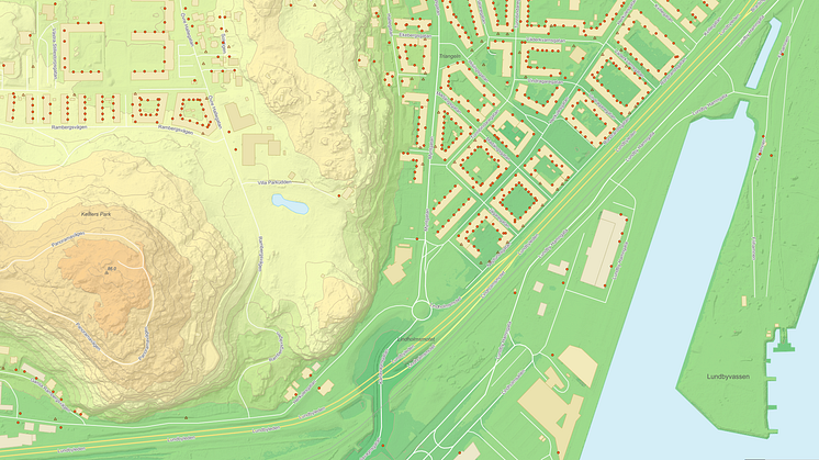 Stadsbyggnadskontoret fortsätter att publicera fler öppna grundläggande geodata med datamängder speciellt riktade till de som arbetar med att utveckla staden: baskartan, adresser och höjdmodell. Bild: stadsbyggnadskontoret, Göteborg Stad.