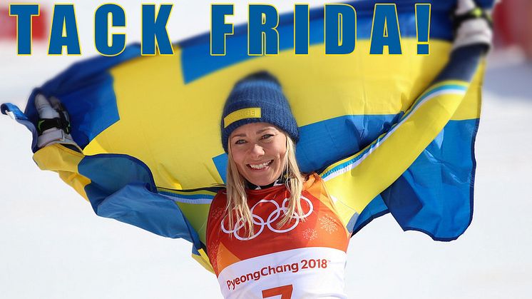Frida Hansdotter vinnare av OS-guld i slalom 2018. Foto Bildbyrån