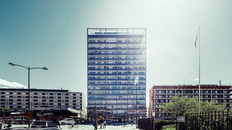Brf Landmärket med 64 lägenheter är ett av de projekt som Riksbyggen genomfört vid Sundbyberg Strand