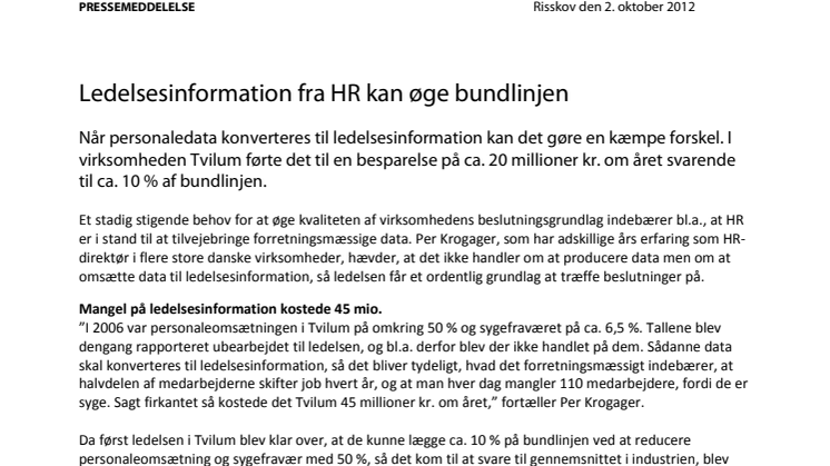 Ledelsesinformation fra HR kan øge bundlinjen