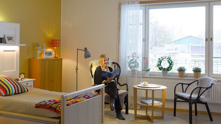 Humana äldreboende i Gävle - belysning  av lägenheterna
