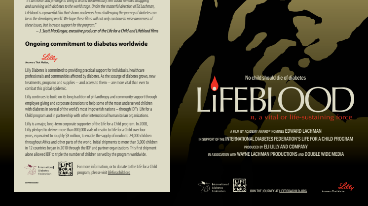 Fakta om dokumentärfilmen Lifeblood och Life for a Child