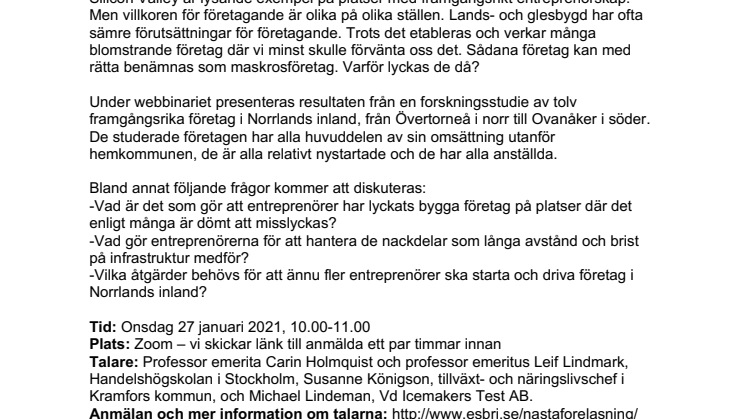 Lärdomar från framgångsrika företagare i Norrlands inland