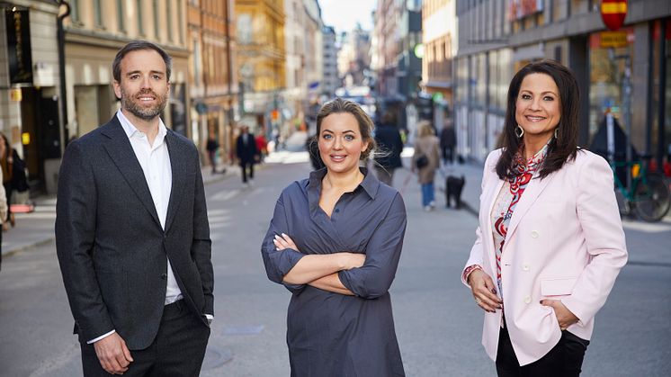 Fredrik Blomqvist, Pauline Grindvall och Bodil Ericsson Torp. Fotograf: Fredrik Persson.