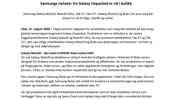 Samsungs nyheter fra Galaxy Unpacked er nå i butikk