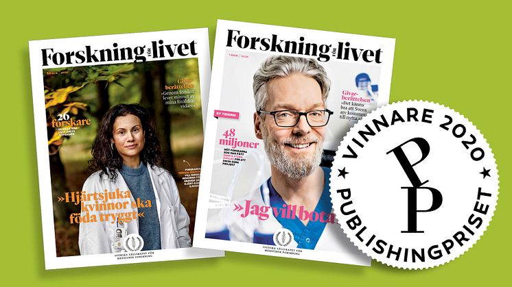 Forskning för Livet prisas bland att för det skickliga fotot i tidningen och för det inspirerande och lärorika innehållet.