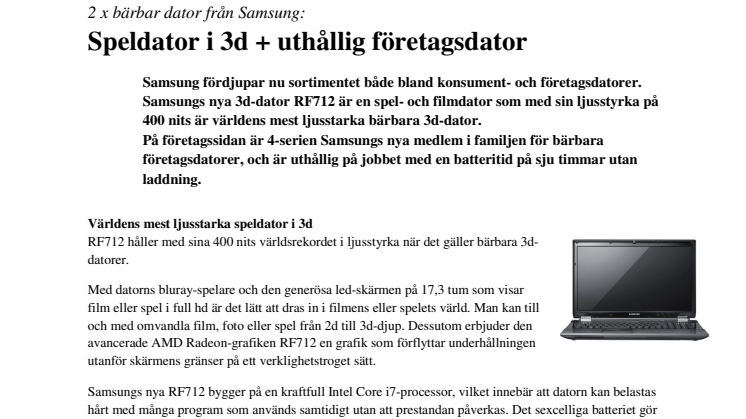 Speldator i 3d + uthållig företagsdator