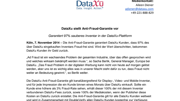 DataXu stellt Anti-Fraud-Garantie vor