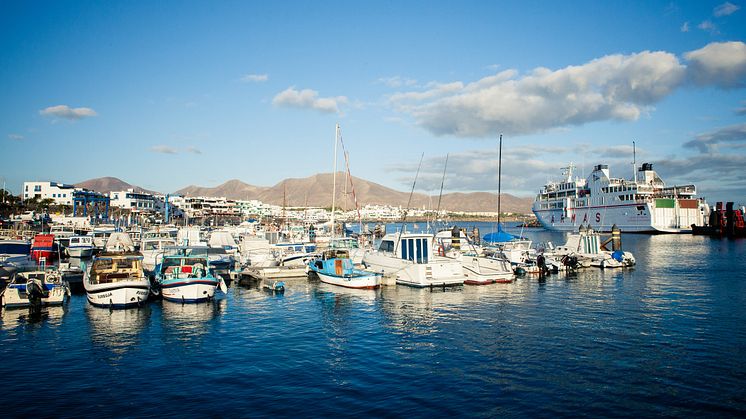 Hamnen Playa Blanca på Lanzarote