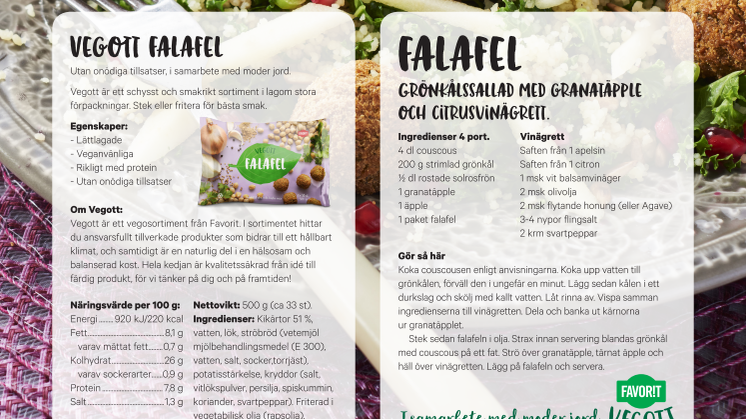 Favorit Vegott recept Falafel