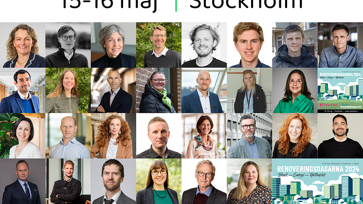 Årets experter och talare på Renoveringsdagarna 15-16 maj, Stockholm.