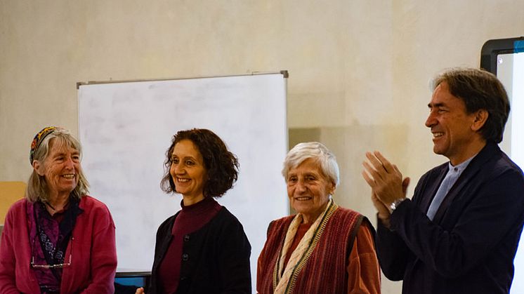 Social Initiative Forum 2019, Ägpyten: Truus Geraets, Joan Sleigh, Ute Craemer, Helmy Abouleish (Foto: Samuel Leon Knaus)