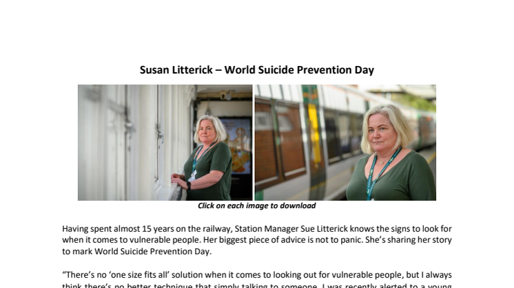 Sue Litterick - World Suicide Prevention Day