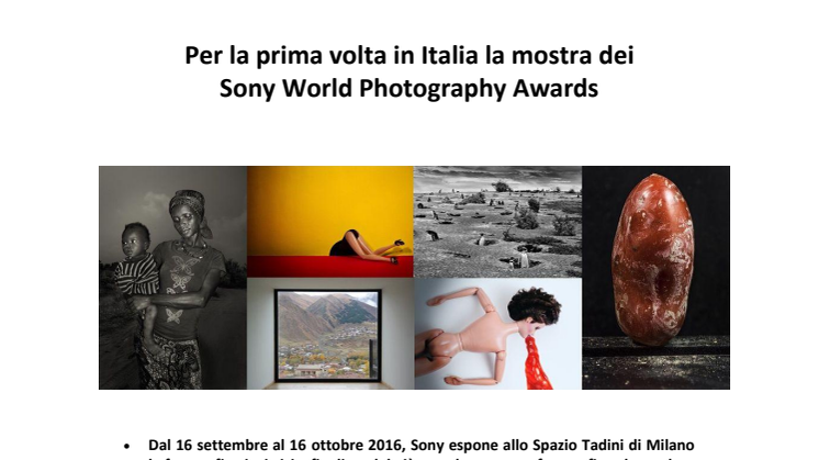 Per la prima volta in Italia la mostra dei Sony World Photography Awards  