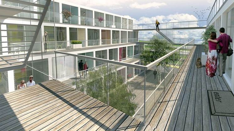 Tillfälliga bostäder byggs i Frihamnen i Göteborg