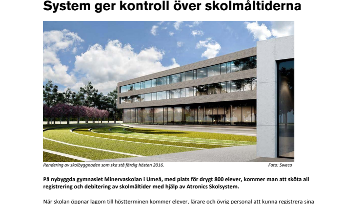 System ger kontroll över skolmåltiderna