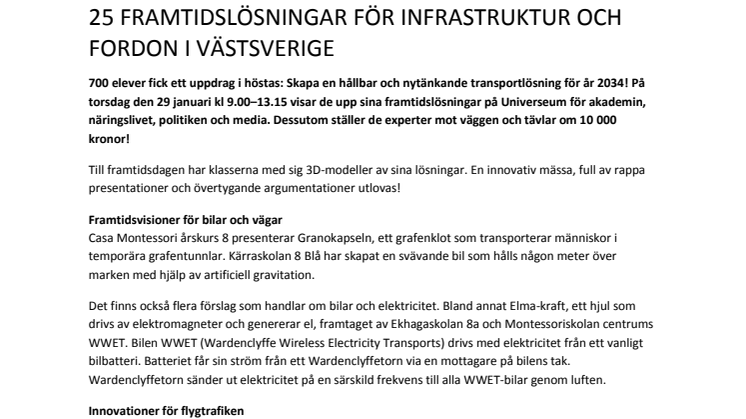 25 framtidslösningar för infrastruktur och fordon i Västsverige
