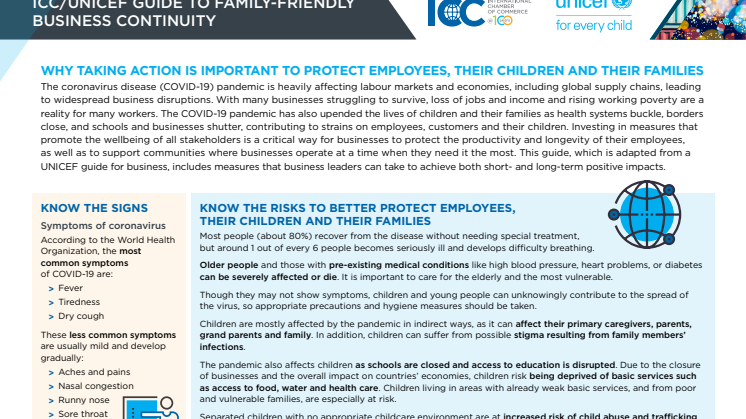 ICC/UNICEF Guide to family-friendly business continuity