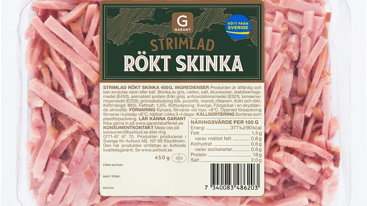 Garant Strimlad rökt skinka 180g-2