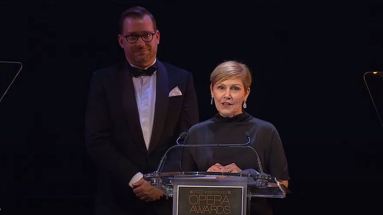 Henning Ruhe och Christina Björklund vid International Opera Awards.