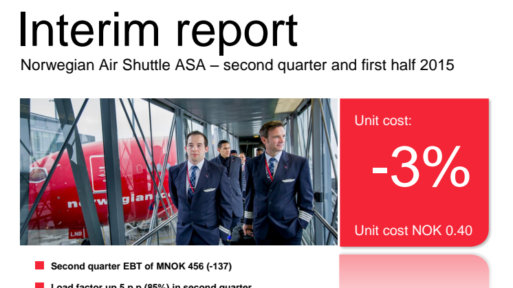 Informe de gestión - segundo trimestre de 2015 - Norwegian Air Shuttle ASA