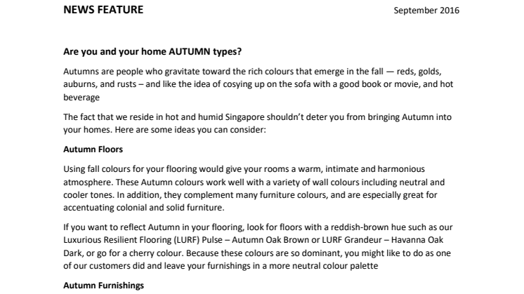Are you and your home AUTUMN types?