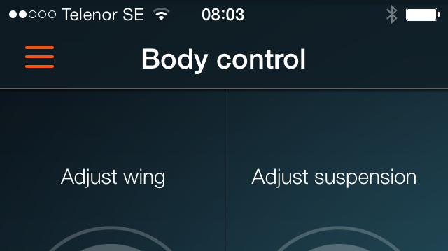 Koenigsegg One:1 app Body Control