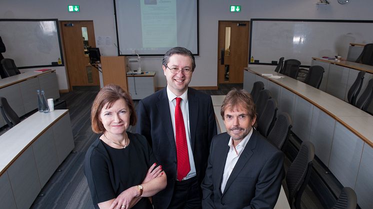 L-R Lucy Winskell OBE, Simon Henig CBE and Jeremy Middleton CBE. 