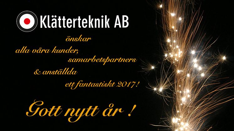 Klätterteknik AB önskar er alla ett gott nytt 2017!