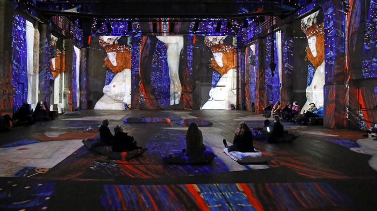 Blick in die Ausstellung "Gustav Klimt. The Gold Experience" im Kunstkraftwerk Leipzig