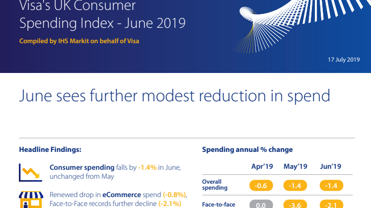 Visa UK Consumer Spending Index - June 2019