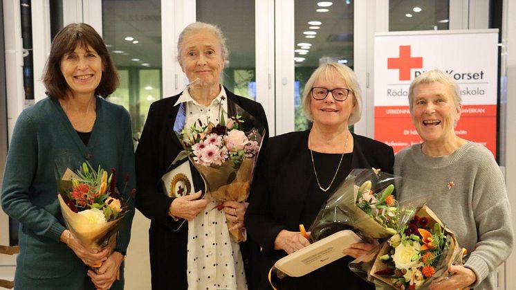 Florence Nightingale-belönade sjuksköterskorna Katarina, Öberg, Maud Amrén, Ingrid Andersson och Lena Netjaeff berättade om sina uppdrag för Röda Korset världen runt.