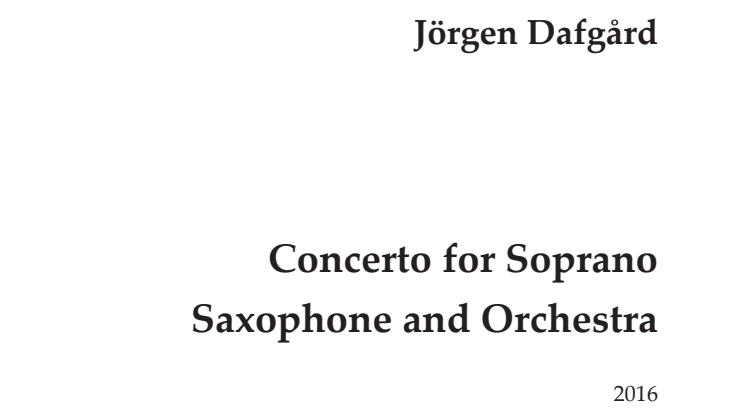 Dafgård-Konsert för sopransaxofon-partitur