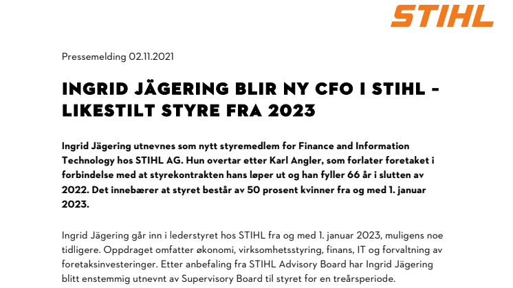 INGRID JÄGERING BLIR NY CFO I STIHL – LIKESTILT STYRE FRA 2023 .pdf