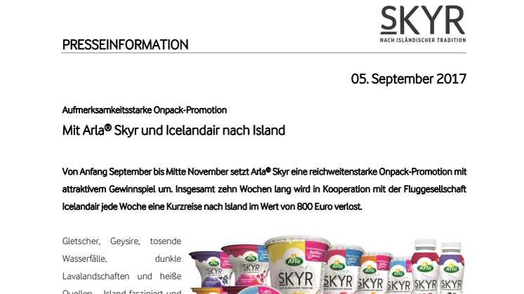 Mit Arla® Skyr und Icelandair nach Island