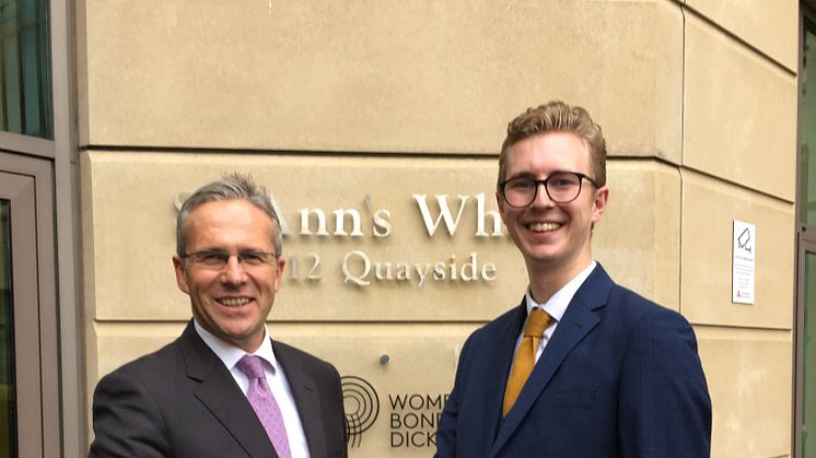 L-R Nigel Emmerson from WBD with Northumbria Law graduate Thomas Brittain