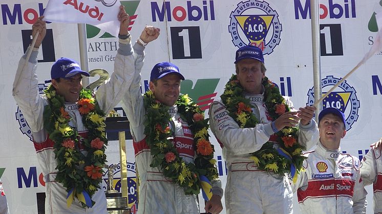 In 2000, Emanuele Pirro, Tom Kristensen and Frank Biela were Audits first winners at Le Mans