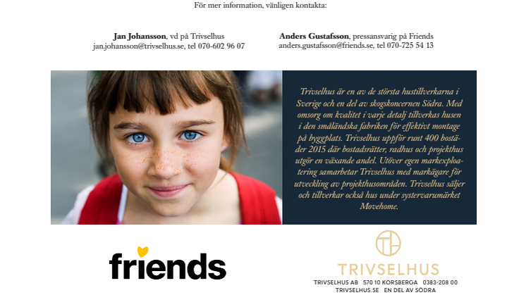 Trivselhus och Friends ingår samarbete för ett tryggare samhälle