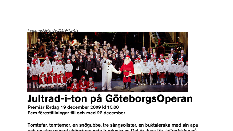 Jultrad-i-ton på GöteborgsOperan 