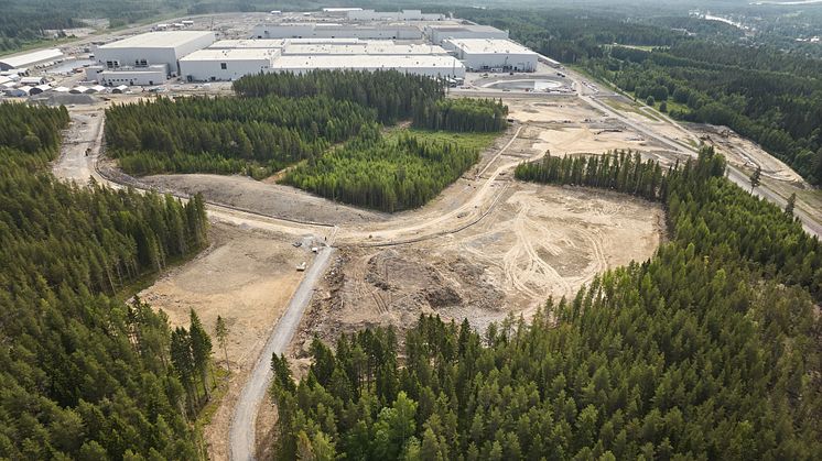 Foto: NCC. Översiktsbild över Bergsbyns företagspark. 