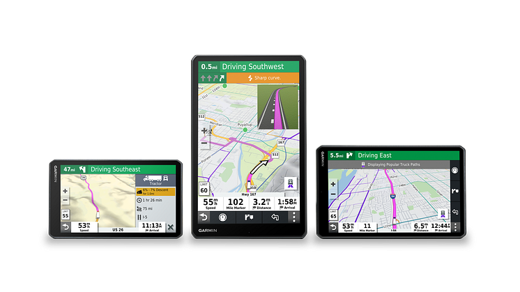 Garmin afslører ny serie af store dēzl™ lastbilnavigatorer