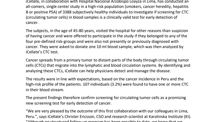 Groundbreaking pan-cancer screening study published