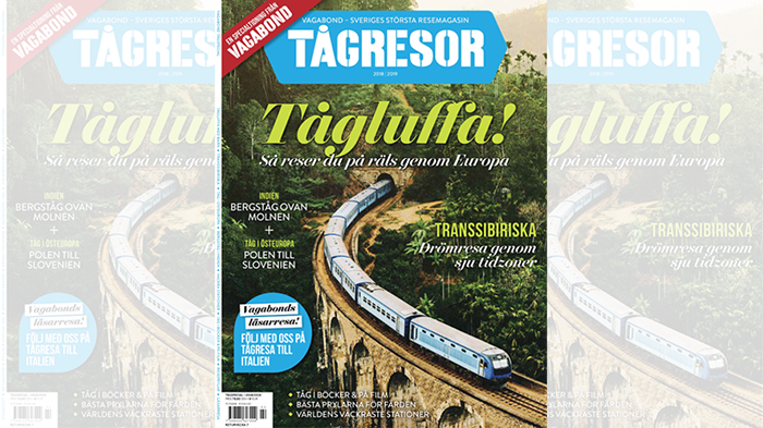 Tidningsomslag till Vagabonds "Tågresor"